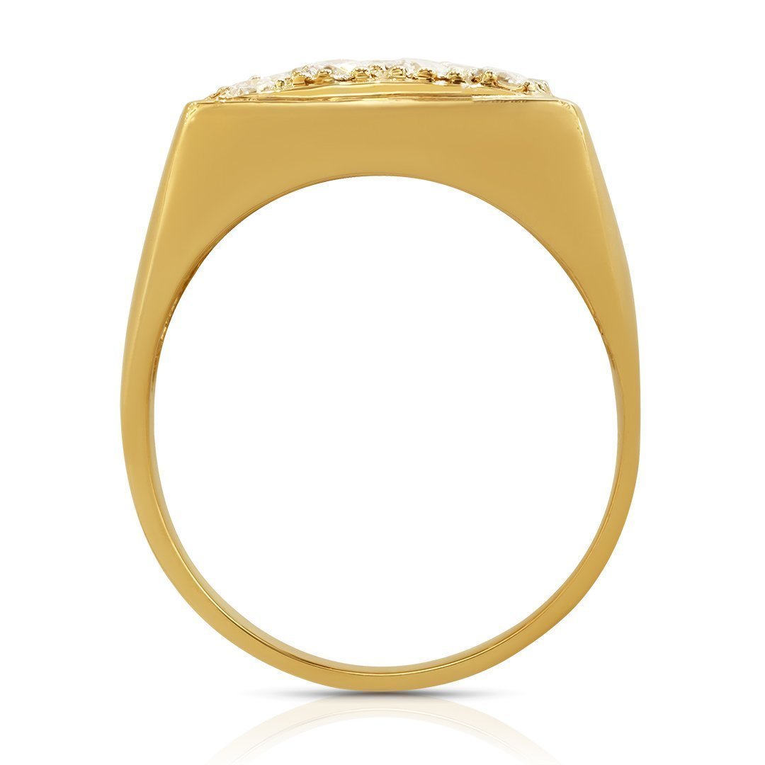 14K Yellow Gold Mens Diamond Ring 2.50 Ctw