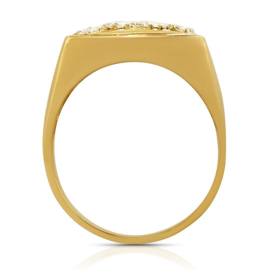 14K Yellow Gold Mens Diamond Ring 2.50 Ctw