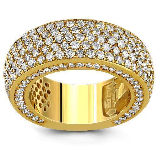14K Yellow Gold Mens Diamond Wedding Ring Band 5.50 Ctw