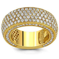 Thumbnail for 14K Yellow Gold Mens Diamond Wedding Ring Band 5.50 Ctw