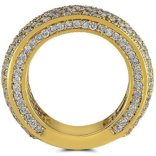 14K Yellow Gold Mens Diamond Wedding Ring Band 5.50 Ctw