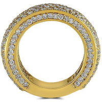 Thumbnail for 14K Yellow Gold Mens Diamond Wedding Ring Band 5.50 Ctw