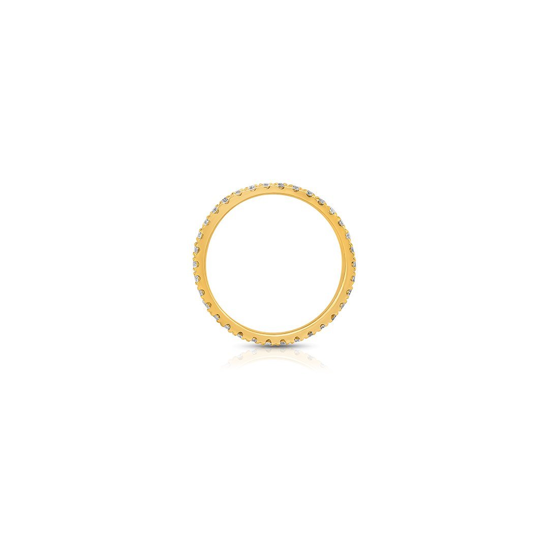 14K Yellow Gold Two Row Eternity Diamond Band 1.25 Ctw