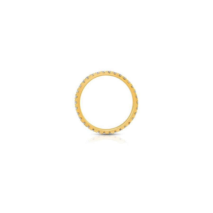 14K Yellow Gold Two Row Eternity Diamond Band 1.25 Ctw