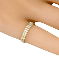 Thumbnail for 14K Yellow Gold Two Row Eternity Diamond Band 1.25 Ctw