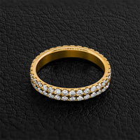 Thumbnail for 14K Yellow Gold Two Row Eternity Diamond Band 1.25 Ctw