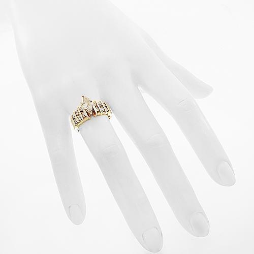 14K Yellow Solid Gold Beautiful Diamond Engagement Ring 1.85 Ctw