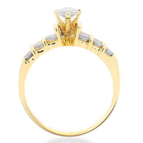 14K Yellow Solid Gold Beautiful Diamond Engagement Ring 1.85 Ctw