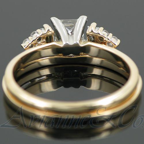 14K Yellow Solid Gold Diamond Bridal Ring Set 0.75 Ctw
