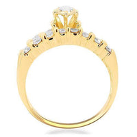 Thumbnail for 14K Yellow Solid Gold Diamond Bridal Ring Set 1.25 Ctw