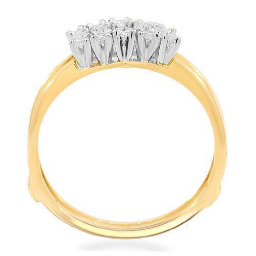 14K Yellow Solid Gold Diamond Bridal Ring Set 1.59 Ctw