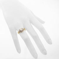 Thumbnail for 14K Yellow Solid Gold Diamond Bridal Ring Set 1.59 Ctw