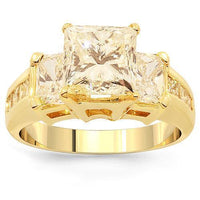 Thumbnail for 14K Yellow Solid Gold Diamond Engagement Ring 5.25 Ctw