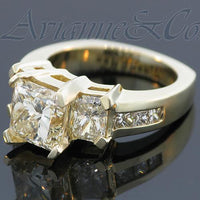 Thumbnail for 14K Yellow Solid Gold Diamond Engagement Ring 5.25 Ctw