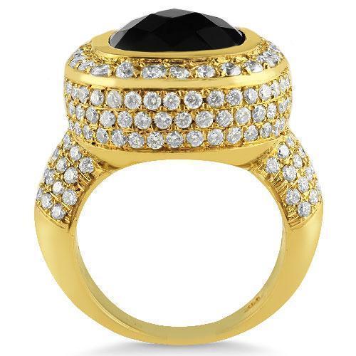 10K White Gold Onyx with Diamonds and Black Diamonds Men's Ring – Boulevard  Diamonds
