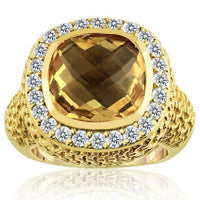 Thumbnail for 14K Yellow Solid Gold Diamond Mens Champagne Citrine Ring 4.70  Ctw