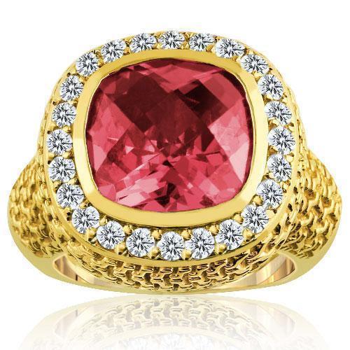 Gold Ruby Ring, Natural Ruby, Red Flower Ring, Daisy Ring, July Births