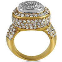 Thumbnail for 14K Yellow Solid Gold Diamond Mens Ring 4.00 Ctw