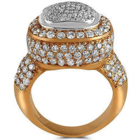Thumbnail for 14K Yellow Solid Gold Diamond Mens Ring 4.00 Ctw