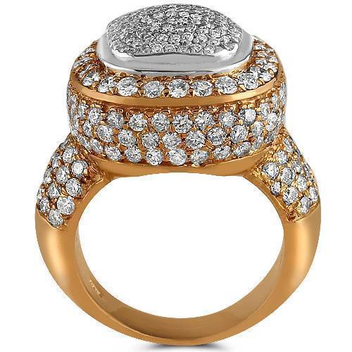14K Yellow Solid Gold Diamond Mens Ring 4.00 Ctw
