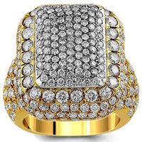 Thumbnail for 14K Yellow Solid Gold Diamond Mens Ring 7.62 Ctw