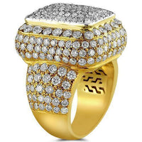 Thumbnail for 14K Yellow Solid Gold Diamond Mens Ring 7.62 Ctw