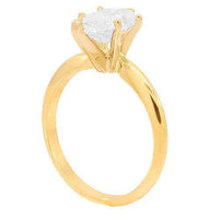 Thumbnail for 14K Yellow Solid Gold Diamond Solitaire Engagement Ring 1.50 Ctw