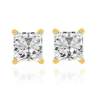 Thumbnail for 14K Yellow Solid Gold Diamond Solitaire Stud Earring 1.50 Ctw