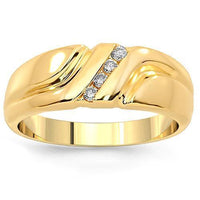 Thumbnail for 14K Yellow Solid Gold Lovely Womens Diamond Wedding Ring Band 0.15 Ctw