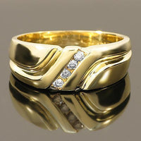 Thumbnail for 14K Yellow Solid Gold Lovely Womens Diamond Wedding Ring Band 0.15 Ctw