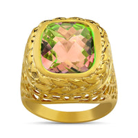 Thumbnail for 14K Yellow Solid Gold Mens Citrine Pinky Ring 8.00 Ctw