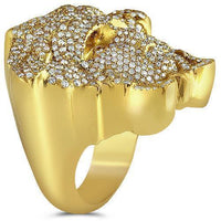 Thumbnail for 14K Yellow Solid Gold Mens Custom Diamond 'Medusa' Ring 4.65 Ctw
