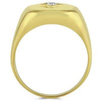 Thumbnail for 14K Yellow Solid Gold Mens Diamond  Pinky Ring 0.15 Ctw