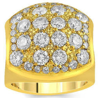 Thumbnail for 14K Yellow Solid Gold Mens Diamond Pinky Ring 2.39 Ctw