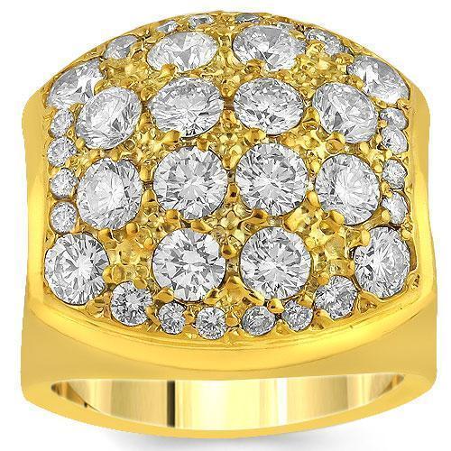 14K Yellow Solid Gold Mens Diamond Pinky Ring 2.39 Ctw