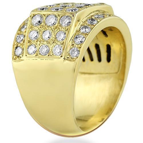 14K Yellow Solid Gold Mens Diamond Pinky Ring 4.00 Ctw