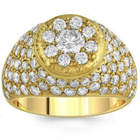 Thumbnail for 14K Yellow Solid Gold Mens Diamond Pinky Ring 6.75 Ctw