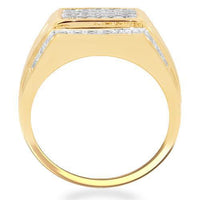 Thumbnail for 14K Yellow Solid Gold Mens Diamond Ring 1.00 Ctw