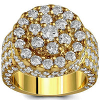 Thumbnail for 14K Yellow Solid Gold Mens Diamond Ring  5.00 Ctw