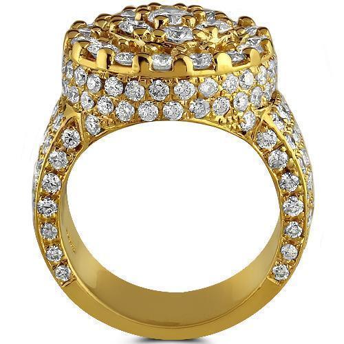 14K Yellow Solid Gold Mens Diamond Ring 5.00 Ctw – Avianne Jewelers