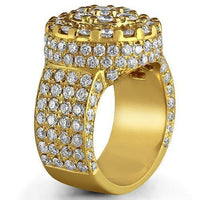 Thumbnail for 14K Yellow Solid Gold Mens Diamond Ring  5.00 Ctw