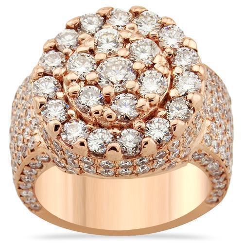 14K Yellow Solid Gold Mens Diamond Ring  5.00 Ctw