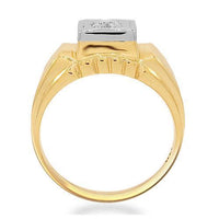 Thumbnail for 14K Yellow Solid Gold Mens Diamond Solitaire Pinky Ring 0.25 Ctw