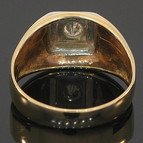 14K Yellow Solid Gold Mens Diamond Solitaire Ring 0.35 Ctw