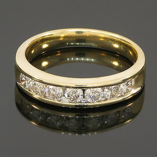 14K Yellow Solid Gold Mens Diamond Wedding Ring Band 1.00 Ctw