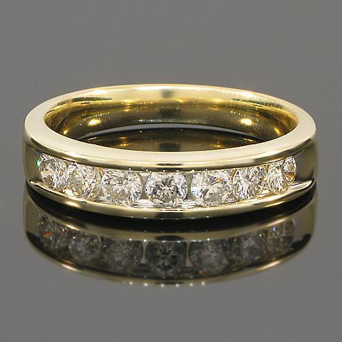 14K Yellow Solid Gold Mens Diamond Wedding Ring Band 1.00 Ctw