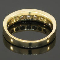 Thumbnail for 14K Yellow Solid Gold Mens Diamond Wedding Ring Band 1.00 Ctw
