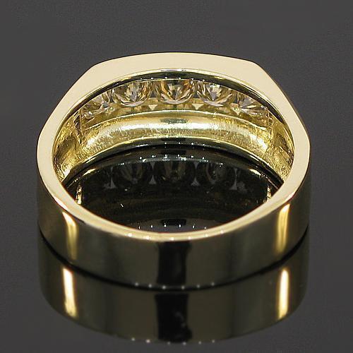 14K Yellow Solid Gold Mens Diamond Wedding Ring Band 1.10 Ctw