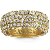 Thumbnail for 14K Yellow Solid Gold Mens Diamond Wedding Ring Band 4.50 Ctw