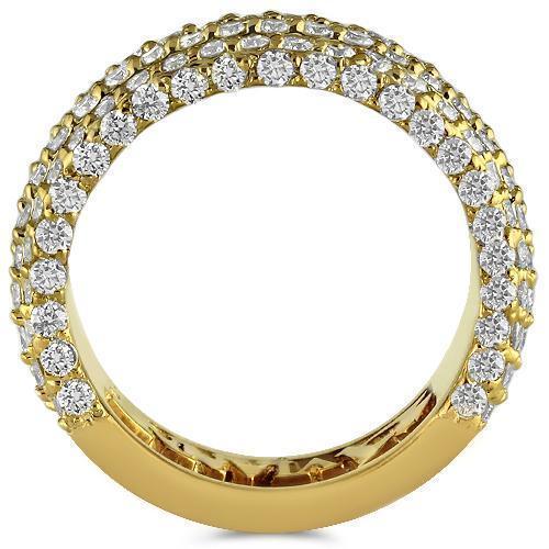 14K Yellow Solid Gold Mens Diamond Wedding Ring Band 4.50 Ctw
